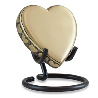 Loving Heart Brass Keepsake Cremation Urn