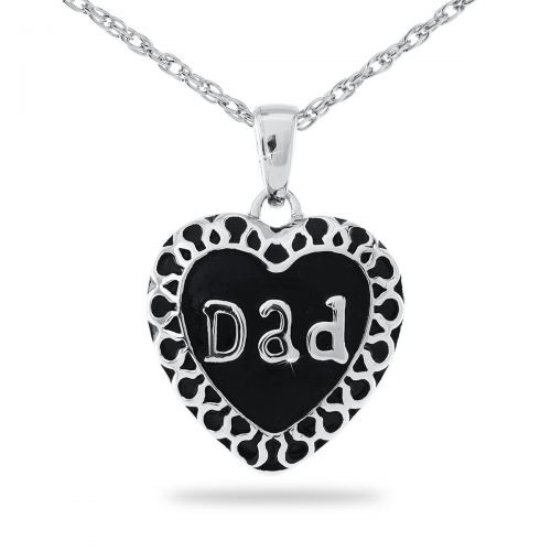 Silver Dad Heart Necklace Keepsake -  - 44409