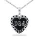 Silver Dad Heart Necklace Keepsake -  - 44409