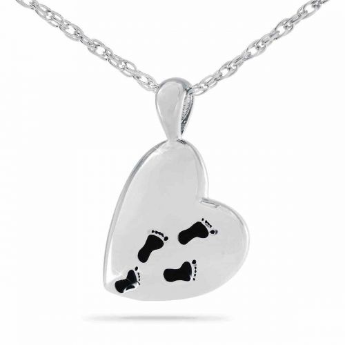 Footprints Prayer Pendant Cremation Chamber Jewelry Necklace -  - 90051