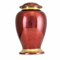 Gleaming Red Brass Cremation Urn