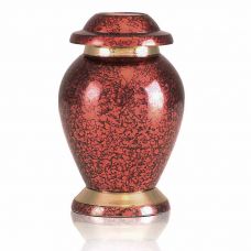 Gleaming Red Brass Keepsake Cremation Urn