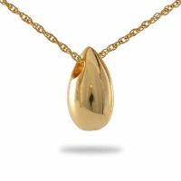 Golden Teardrop Keepsake Pendant Cremation Chamber Jewelry