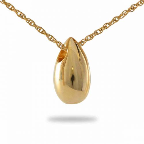 Golden Teardrop Keepsake Pendant Cremation Chamber Jewelry -  - 44625