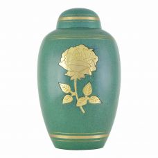 Green Golden Rose Cremation Urn