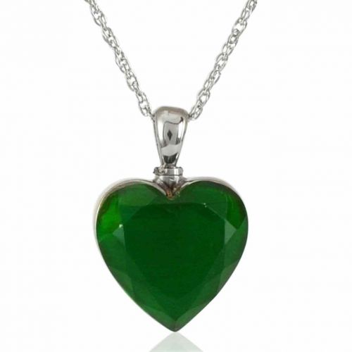 Green Heart Steel Pendant Cremation Chamber Jewelry -  - 45010