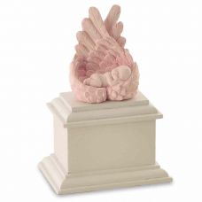 Heaven's Care Infant In Wings Pink Girl Cremation Urn