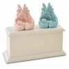Twins Pink or Blue Infant in Angles Wings Baby boy/Girl Combination Cremation Urn