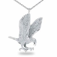 Honored Eagle Silver Keepsake Cremation Jewelry Necklace