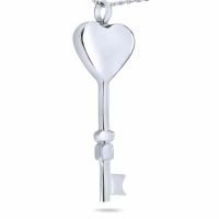Key to My Heart Steel Keepsake Cremation Necklace