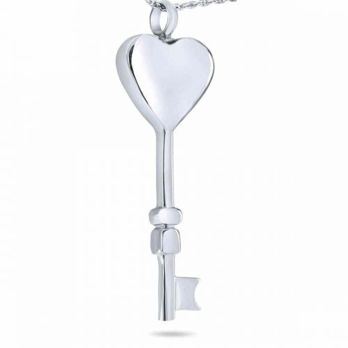 Key to My Heart Steel Keepsake Cremation Necklace -  - 21072