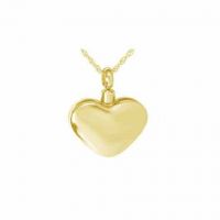 Lovely Heart Gold Keepsake Cremation Jewelry Necklace