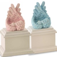 Pink or Blue Infant in Angles Wings  Baby boy/Girl Cremation Urn
