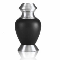Modern Black Brass Keepsake Cremation Urn