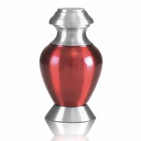 Modern Red Brass Keepsake Cremation Urn