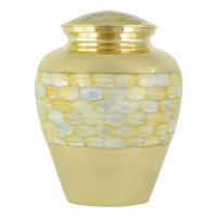 Mother of Pearl Brass Cremation Urn