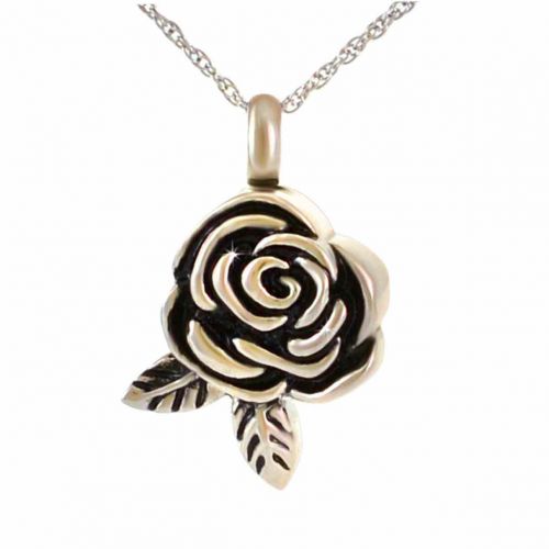 Rose Steel Pendant Cremation Jewelry Necklace -  - 44971