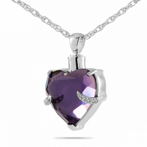 Royal Purple Heart Keepsake Cremation Jewelry Necklace -  - 44180