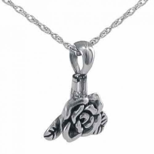 Silver Rose Keepsake Cremation Chamber Necklace -  - 44425