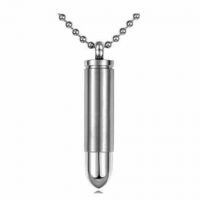 Silver Tip Bullet Keepsake Cremation Jewelry Necklace