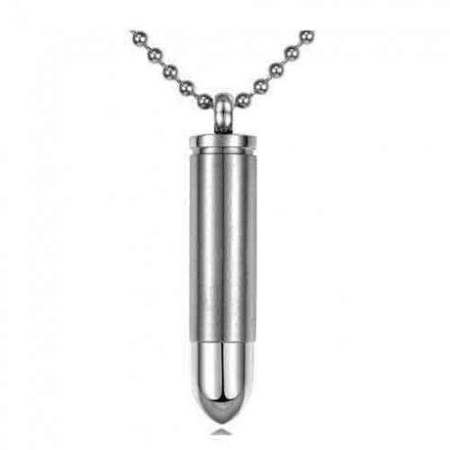 Silver Tip Bullet Keepsake Cremation Jewelry Necklace -  - 9801