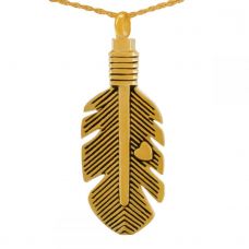 Delicate Feather Solid Gold Keepsake