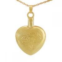 10K, 14K or 18K Gold - Floral Solid Gold Keepsake Cremation Urn Necklace