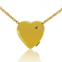 10K, 14K or 18K Gold - Solid Gold Heart Cremation Chamber Necklace