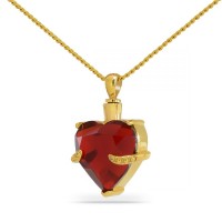 10K, 14K or 18K Gold - Red Heart Solid Gold Keepsake Cremation Urn