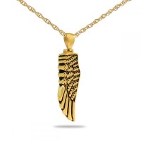 10K, 14K or 18K Gold - Angel's Wing Solid Gold Keepsake Cremation Urn