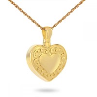 10K, 14K or 18K Gold - Sacred Loved Pendant Solid Gold Keepsake Cremation Urn