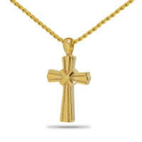 10K, 14K or 18K Gold - Cross of Rays Solid Gold Keepsake Cremation Urn