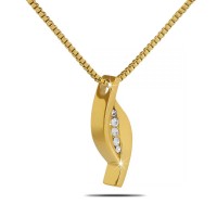 10K, 14K or 18K Gold - Crystal and Solid Gold Keepsake Cremation Urn Pendant