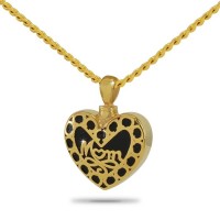 10K, 14K or 18K Gold - Mom Heart Necklace Solid Gold Keepsake Cremation Urn