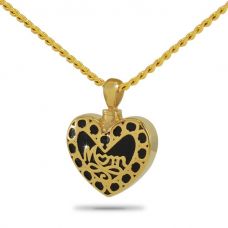 Mom Heart Necklace Solid Gold Keepsake
