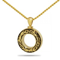 10K, 14K or 18K Gold - Life's Circle Solid Gold Pendant Keepsake Cremation Urn