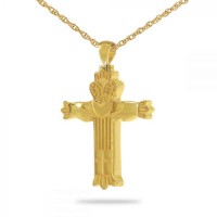 10K, 14K or 18K Gold - Claddagh Pendant Cross Solid Gold Keepsake Cremation Urn