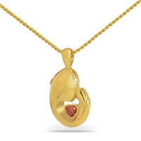 10K, 14K or 18K Gold - Mother's Love Red Stone Solid Gold Keepsake Cremation Urn