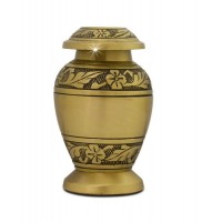 Golden Floral Elegance Keepsake Cremation Urn