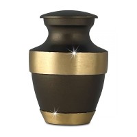 Artisanal Brown Metal Keepsake Cremation Urn