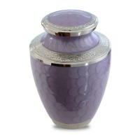 Purple Floral Adult Brass Cremation Urn