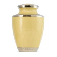 Yellow Floral Adult Brass Cremation Urn