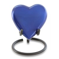 Blue Loving Heart Keepsake Cremation Urn