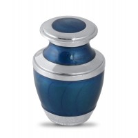 Blue Plain Metal Keepsake Cremation Urn