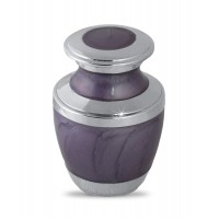 Purple Plain Metal Keepsake Cremation Urn