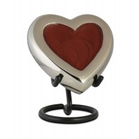 Loving Heart Red Brass Keepsake Cremation Urn