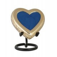 Loving Heart Blue Metal Keepsake Cremation Urn