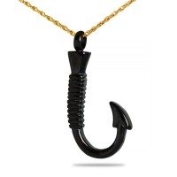 Black Fishing Hook Steel Keepsake Cremation Urn