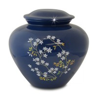 Forget Me Not Blue Ceramic Cremation Urn