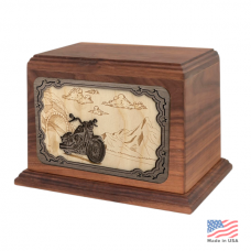 3D Art Motorcycle Memorial Wooden Cremation Urn